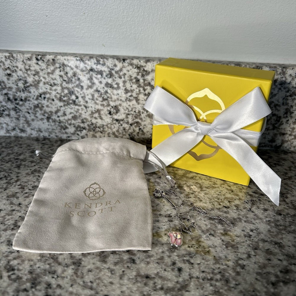 ✨Kendra Scott Ballet Silver Pendant Necklace In Blush Mother of Pearl New ✨
